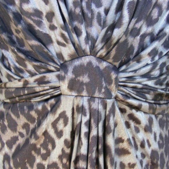 DAVID MEISTER Halter Dress, 6, Silver Leopard, Tie Back, Shimmery, Spots - Picture 5 of 12